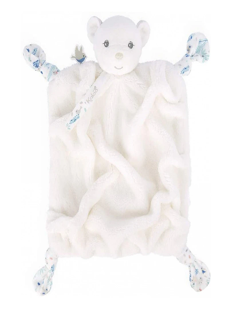 Doudou attache sucette doudou plat Plume ourson ivoire (20 cm) Beige