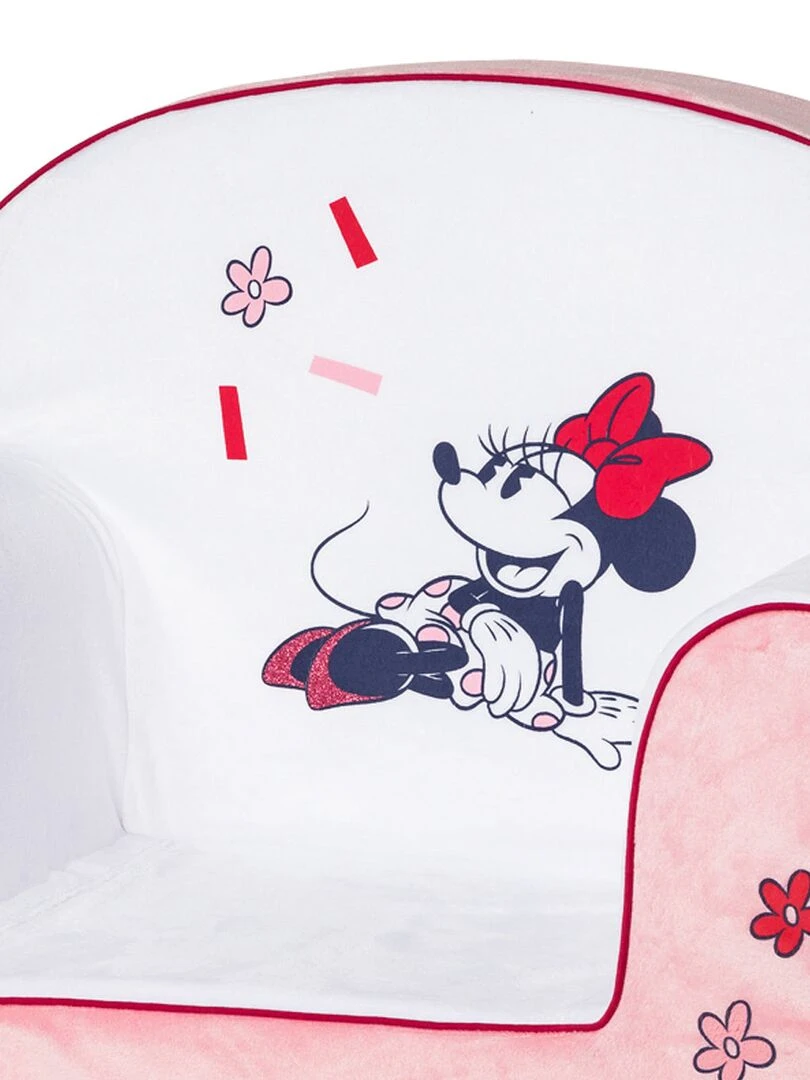 Fauteuil enfant droit en velours Minnie Confettis   12 mois   Rose