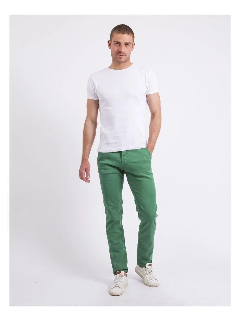 Pantalon chino slim CODY   Vert
