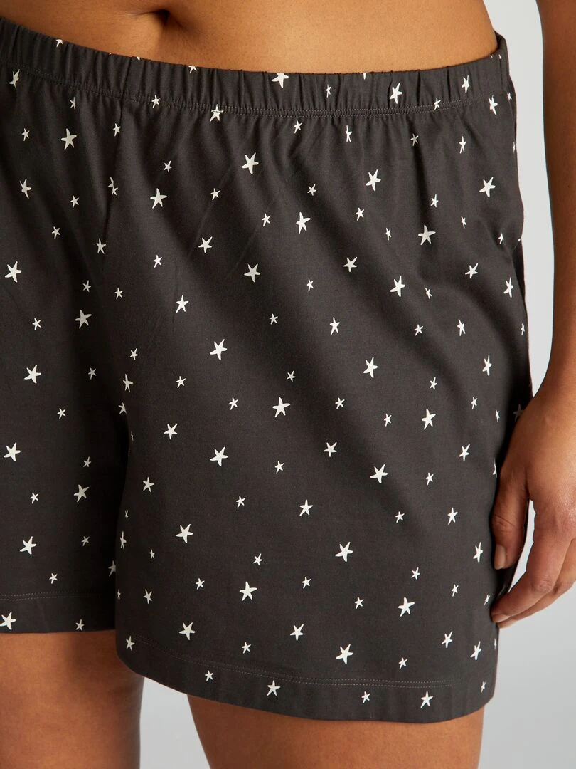 Pyjama court 'Clochette' en jersey   2 pièces   Blanc/gris
