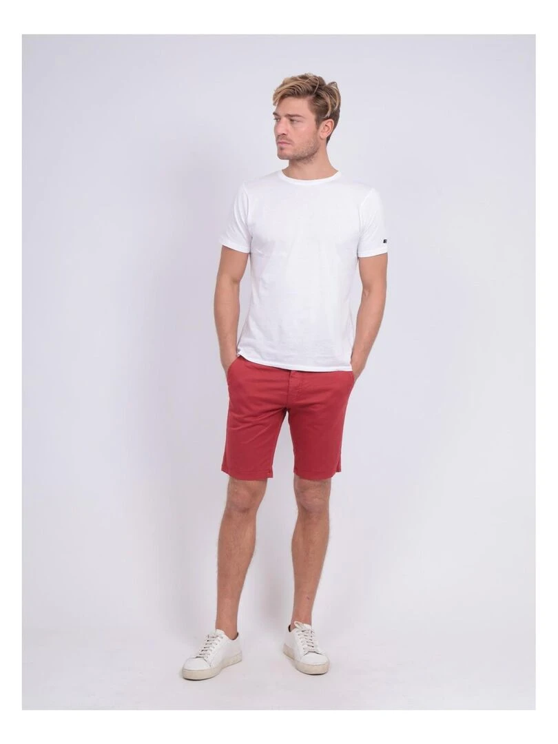 Bermuda chino slim BERKLEY   Rouge