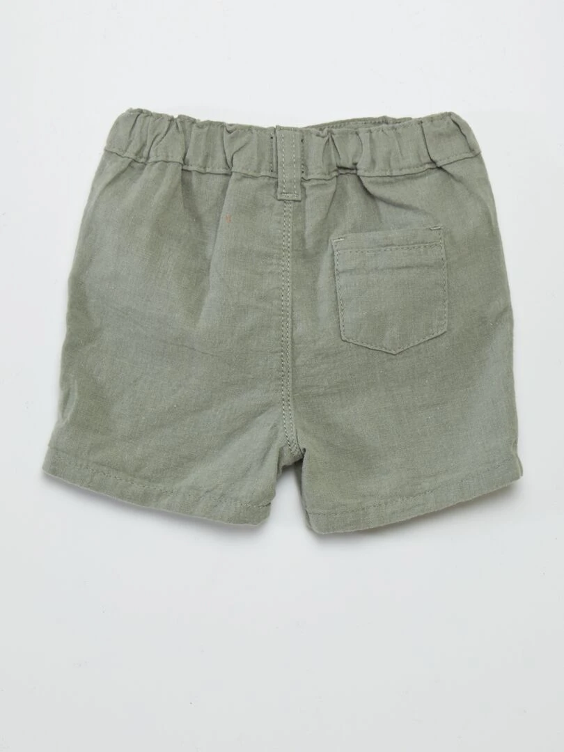 Short en lin mélangé VERT