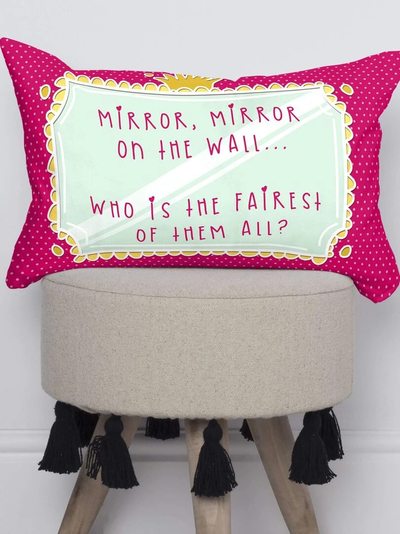 Housse de coussin Mirror mirror "Happyfriday"   Blanc