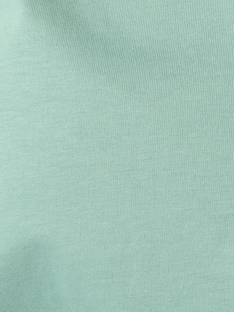 Tee shirt col rond fantaisie en pur coton.   Damart   Vert anis