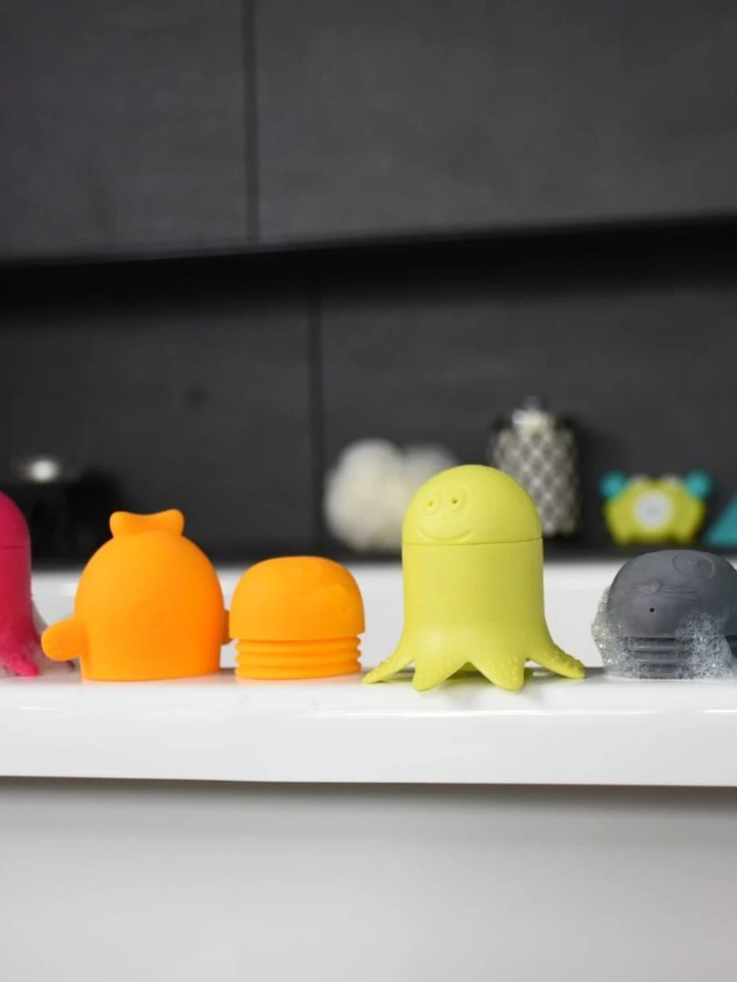 Jouets de bain en silicone Büddies (6 pièces) Multicolore
