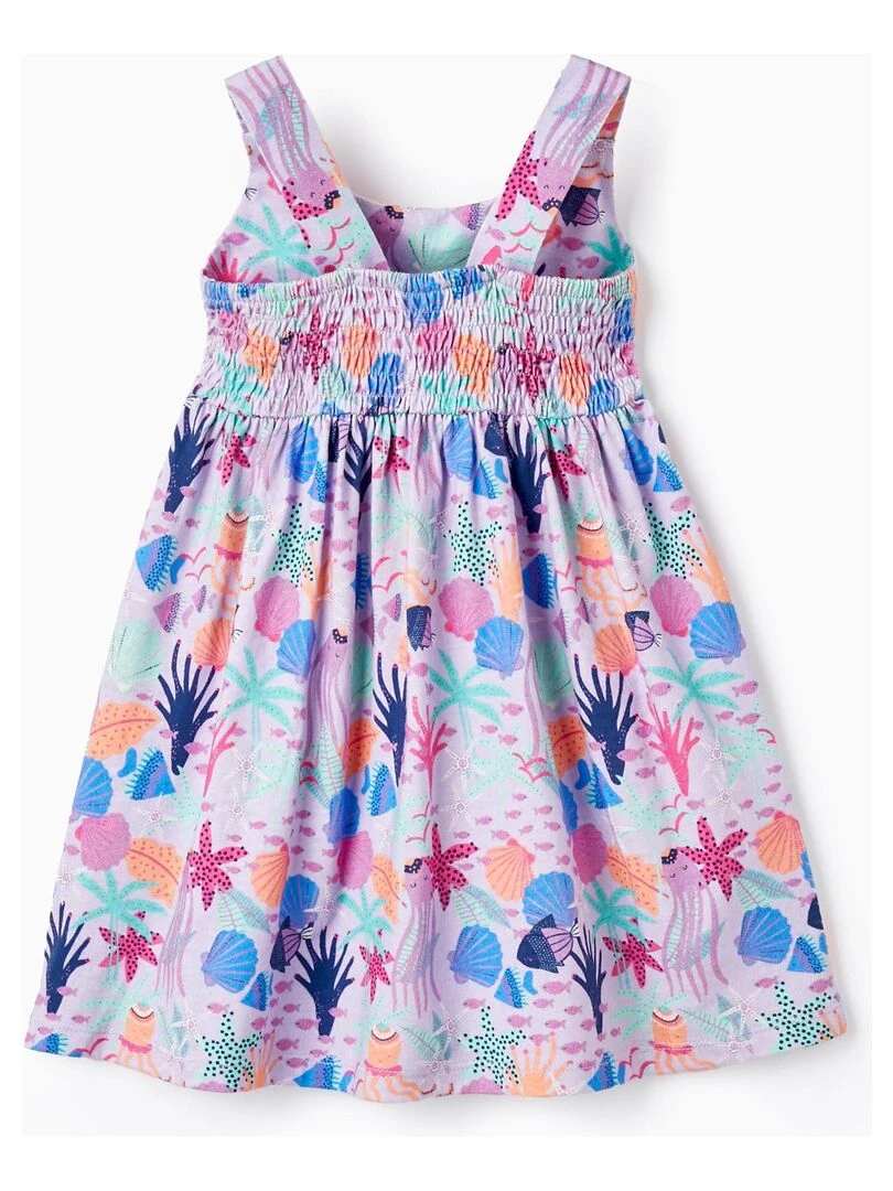 Robe Imprimée + Bandeau pour Bébé Fille 'Marin' manches courtes EXPLORING AUSTRALIA Mauve