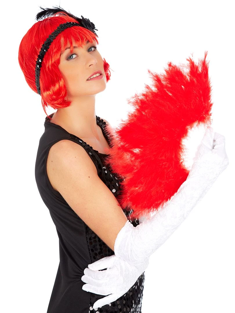 Eventail plume rouge