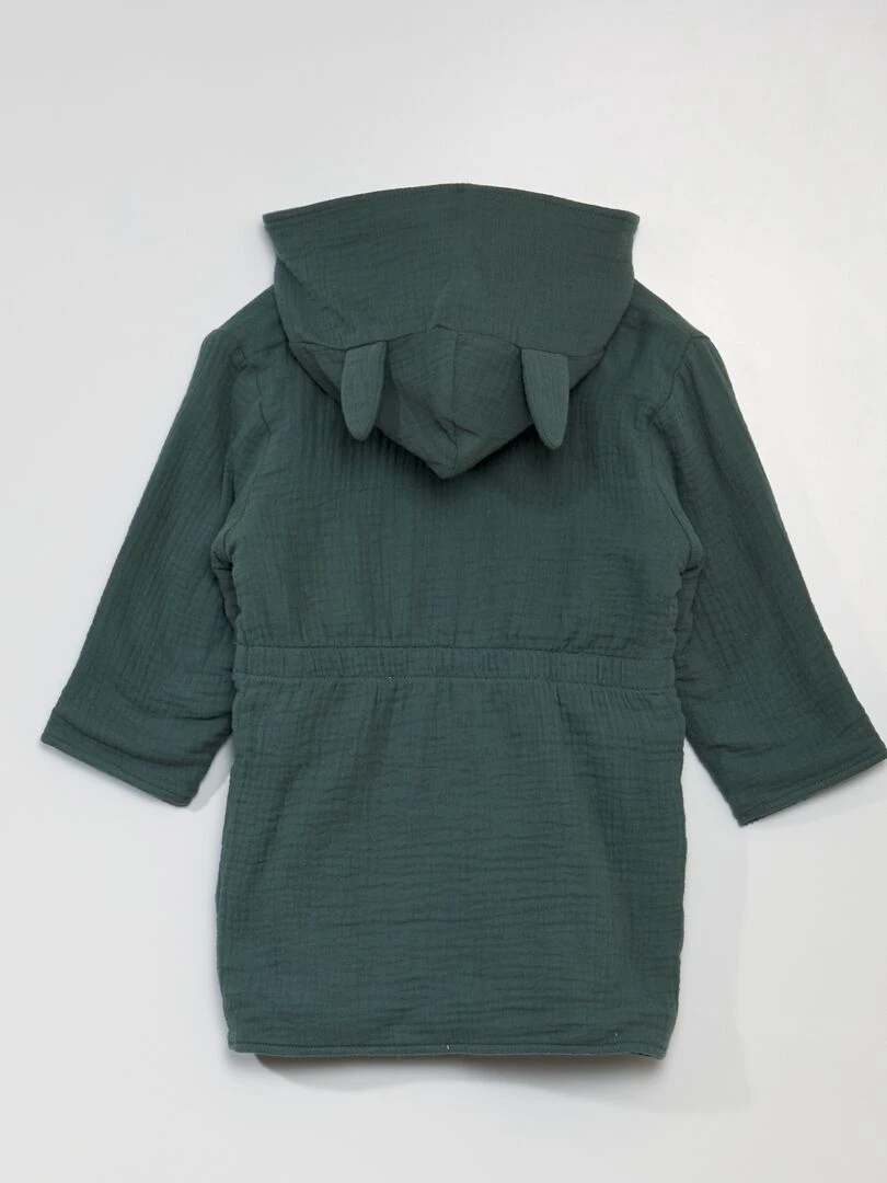 Peignoir de bain en double gaze de coton Vert