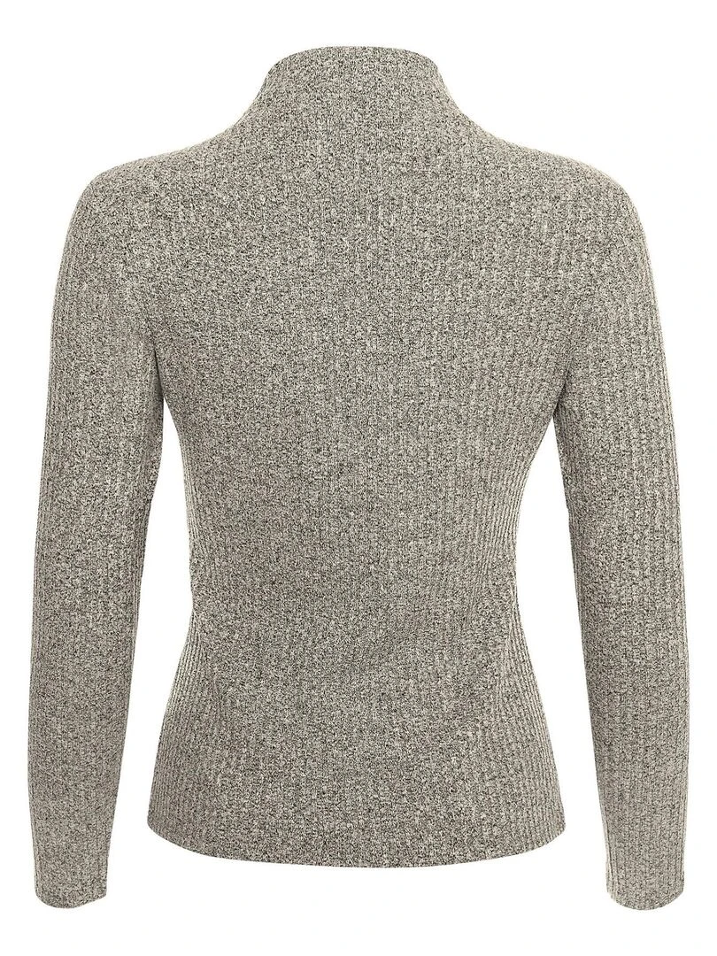 Top col montant manches longues Cosy   Gris