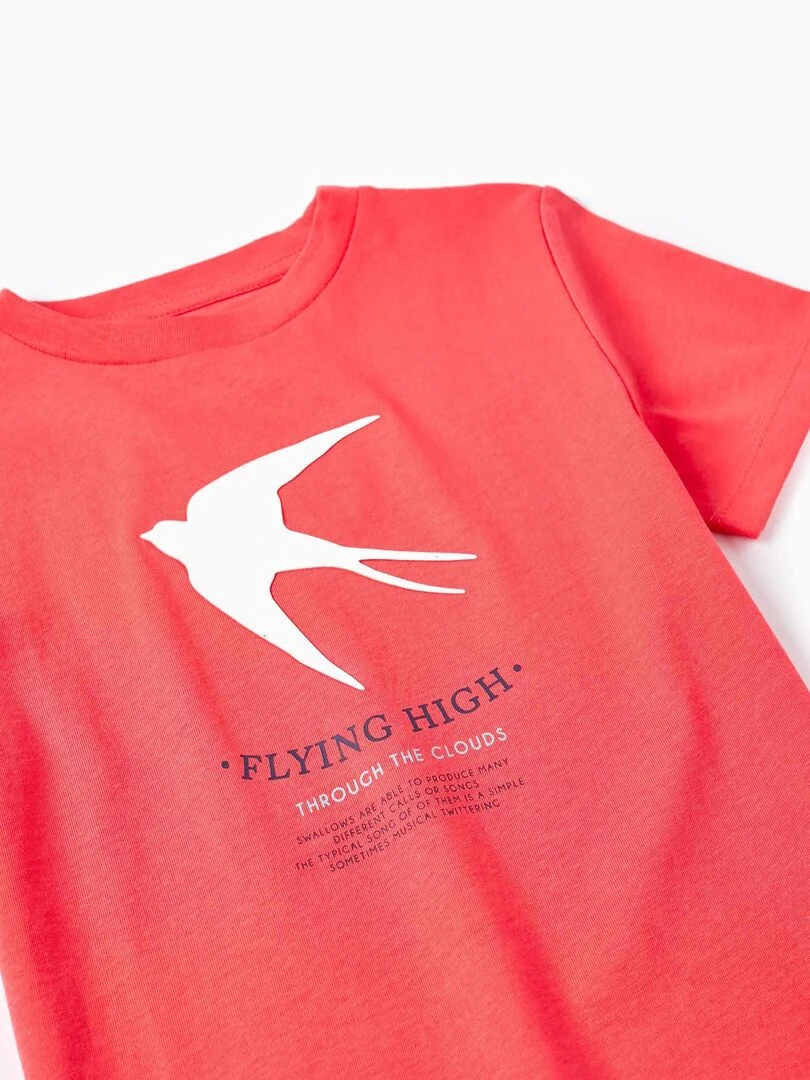 T shirt à manches courtes pour garçon 'Swallows' manches courtes   Rose