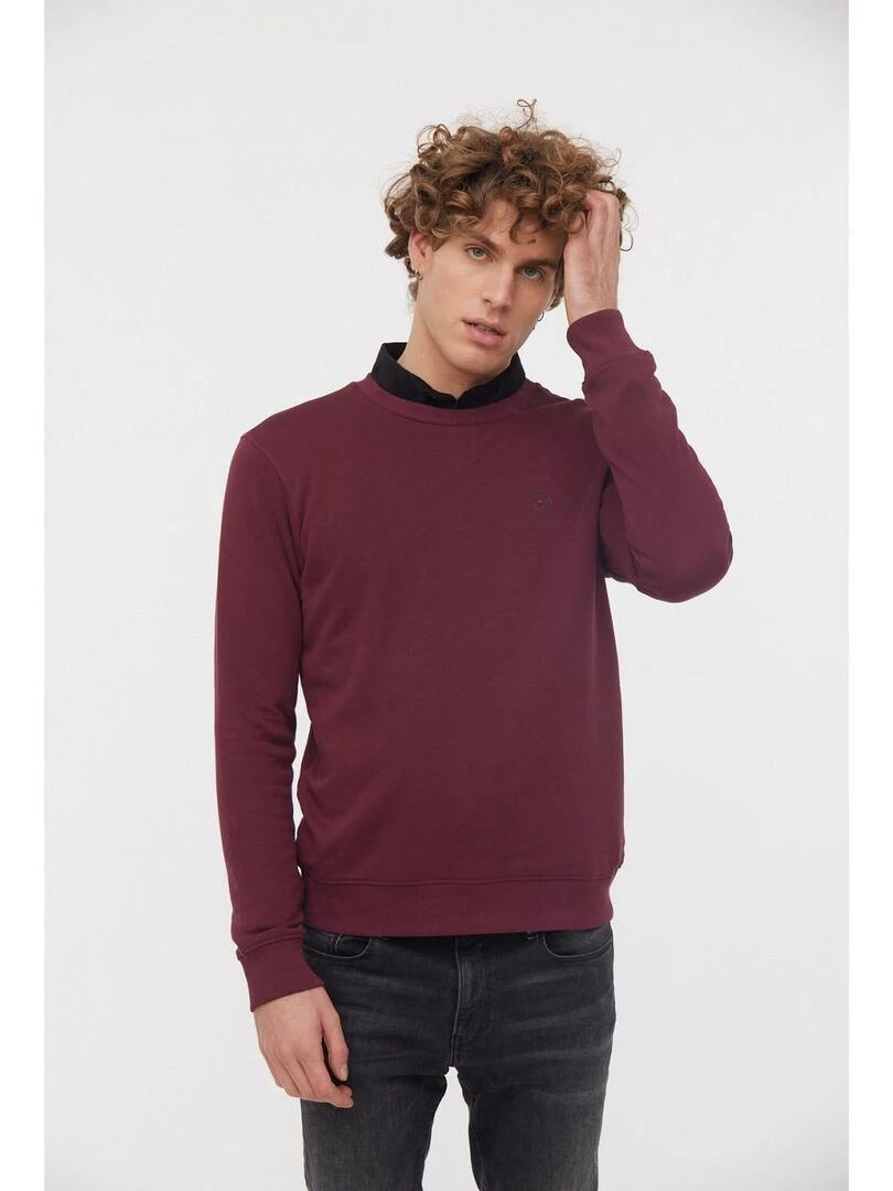 Lee Cooper Sweatshirt manches longues coton regular EDIE Rouge foncé