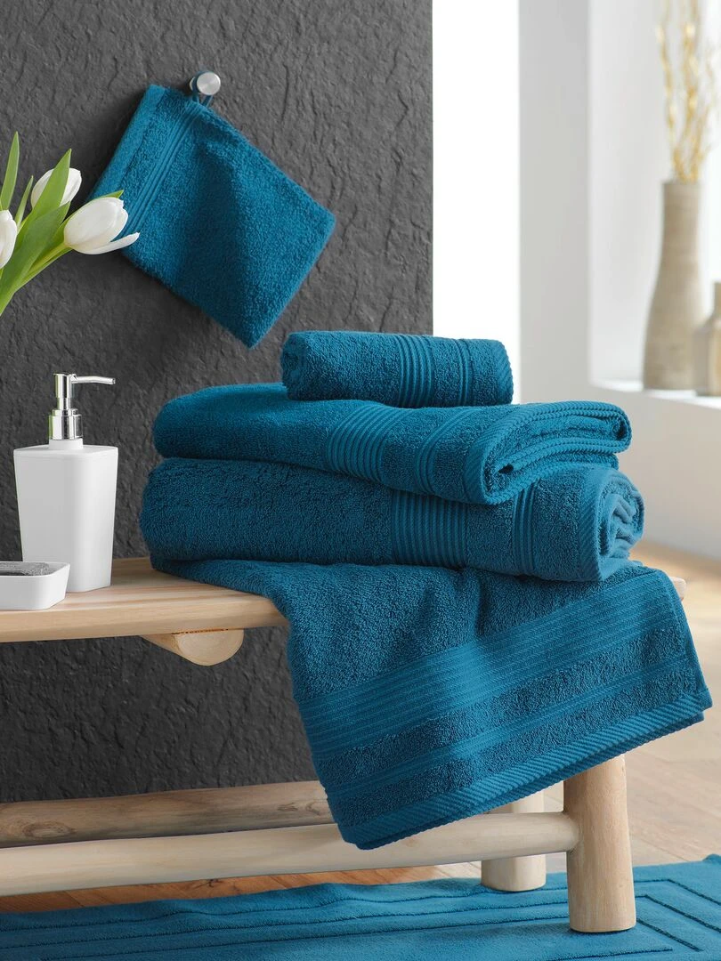 Lot de 2 gants de toilette Tendresse   Bleu marine
