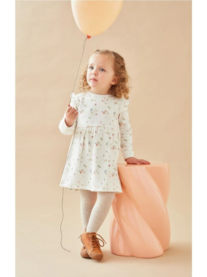 Robe imprimé lapin en sweatoloudoux Noukie's Blanc