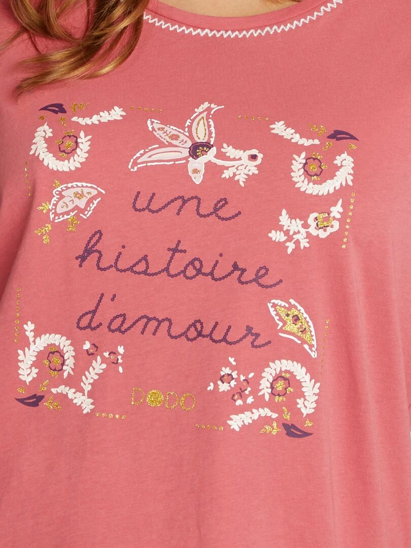 Ensemble pyjama Short + t shirt 2 pièces Rose