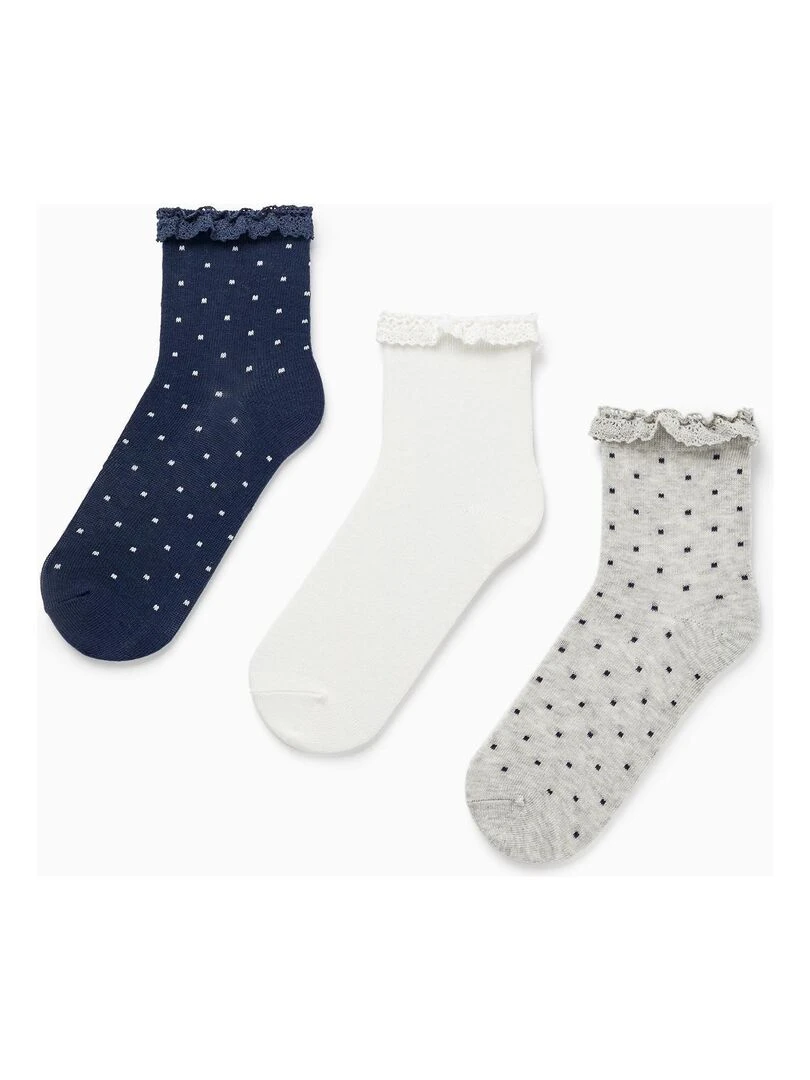 Pack 3 Paires de Chaussettes avec Dentelle pour Fille ROYALS OFF DUTY Multicolore
