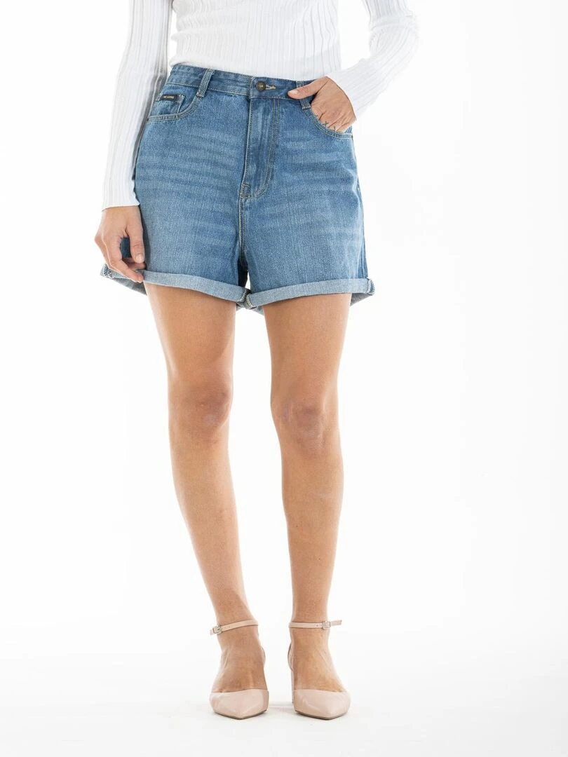 Short denim taille haute BARB 'Rica Lewis' Bleu