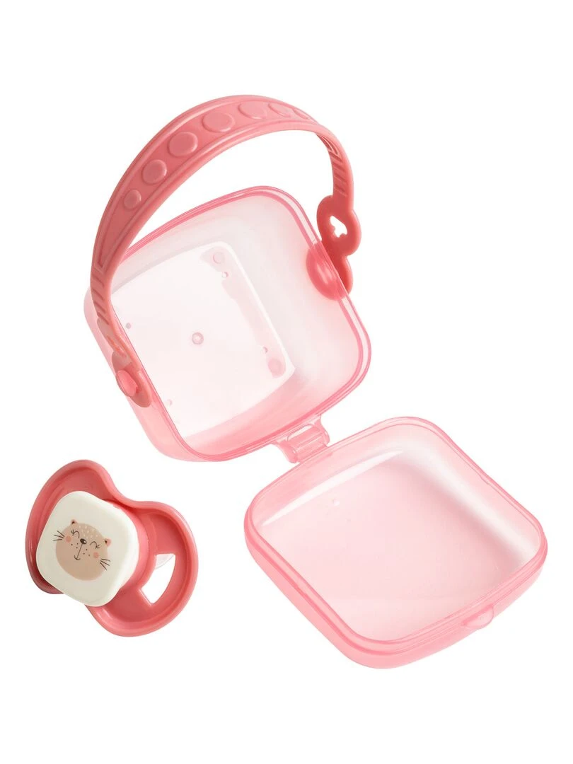 Sucette + range sucette Chat rose Rose