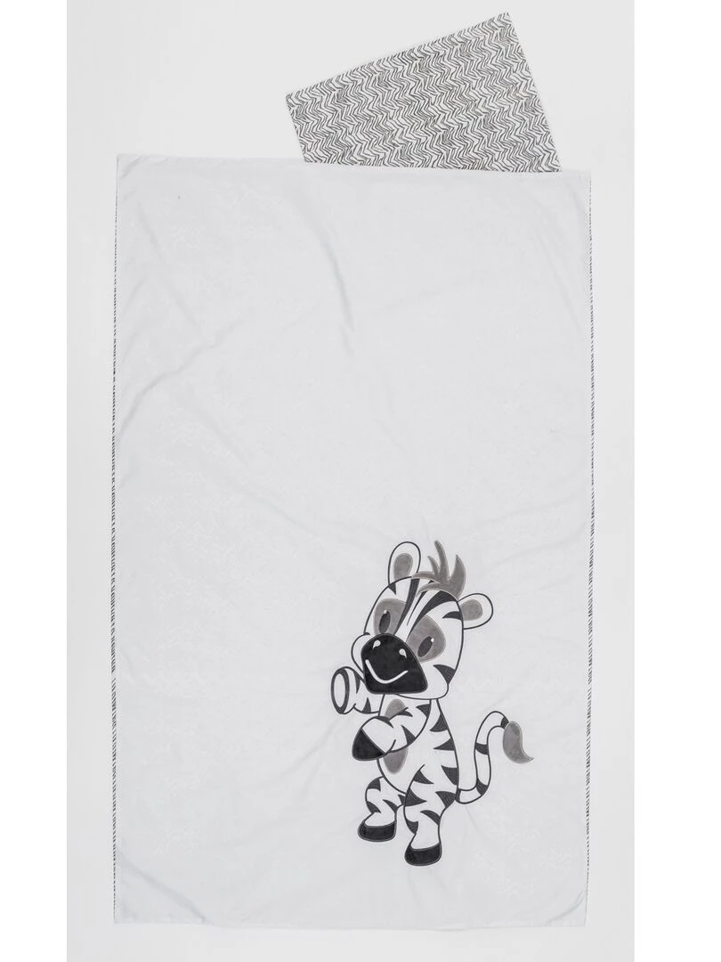 Steff Zèbre housse de couette avec taie Blanc Gris