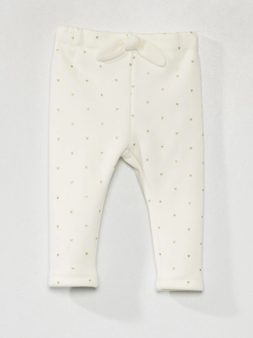 Pantalon en molleton avec imprimé Toujours + chaud Blanc