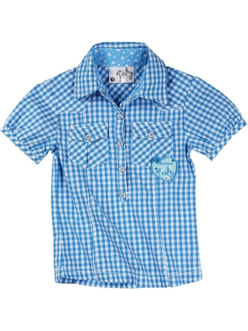 Chemise manches courtes fille FAROSA MISS GIRLY Bleu turquoise