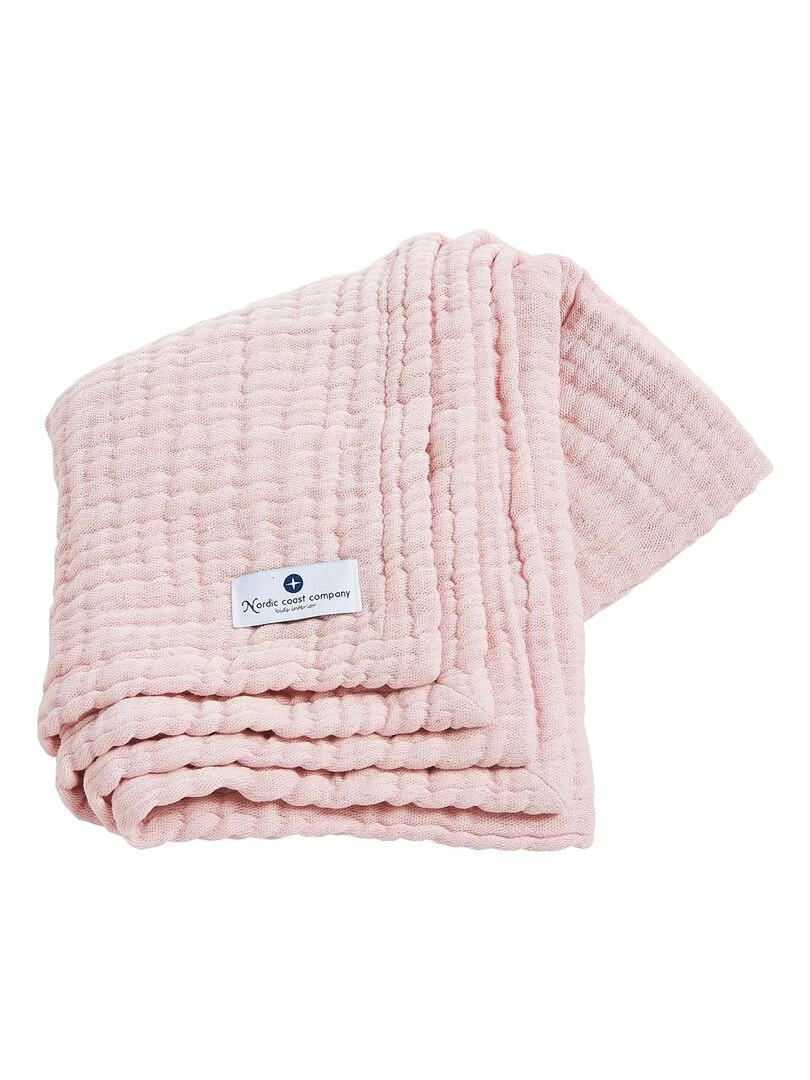 Couverture mousseline bebe en coton 80 x 80 cm Rose