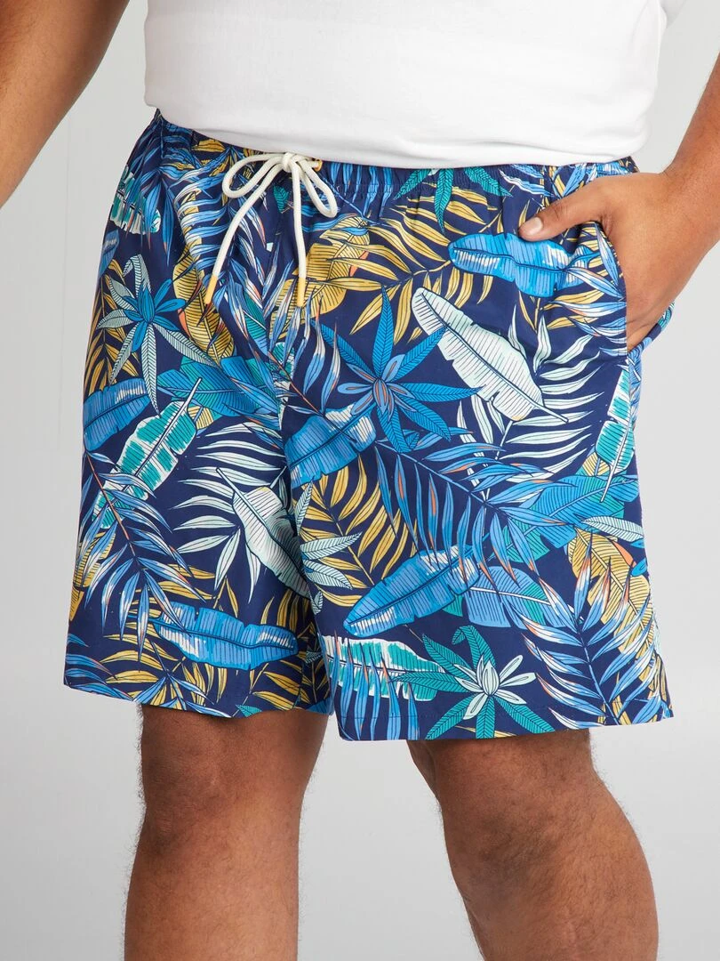 Short de bain à motif Bleu
