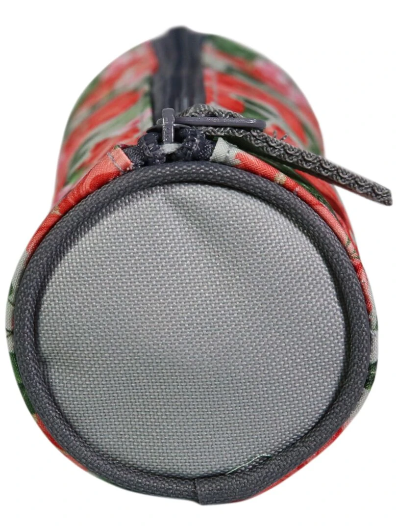 BAGTROTTER Trousse scolaire ronde Offshore Gris Fleurs   Beige