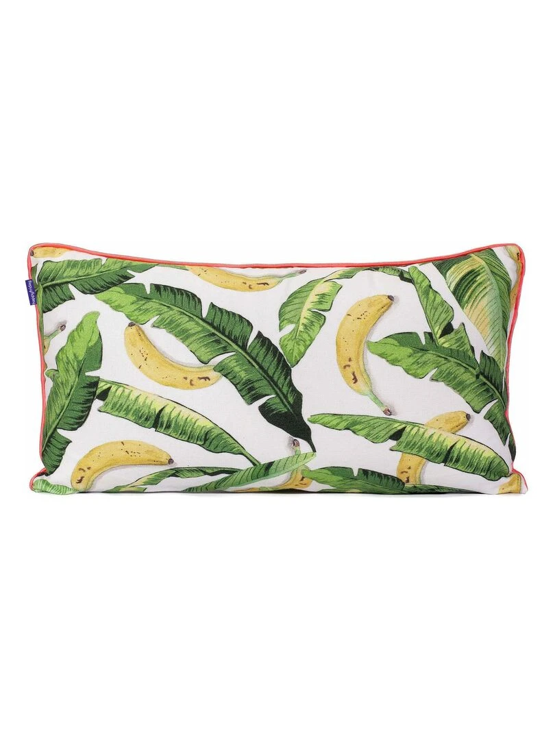 Housse de coussin décoratif Banana "Happyfriday" Blanc