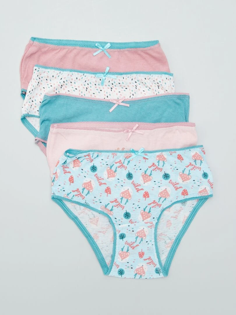 Lot de culottes en coton 5 pièces Vert