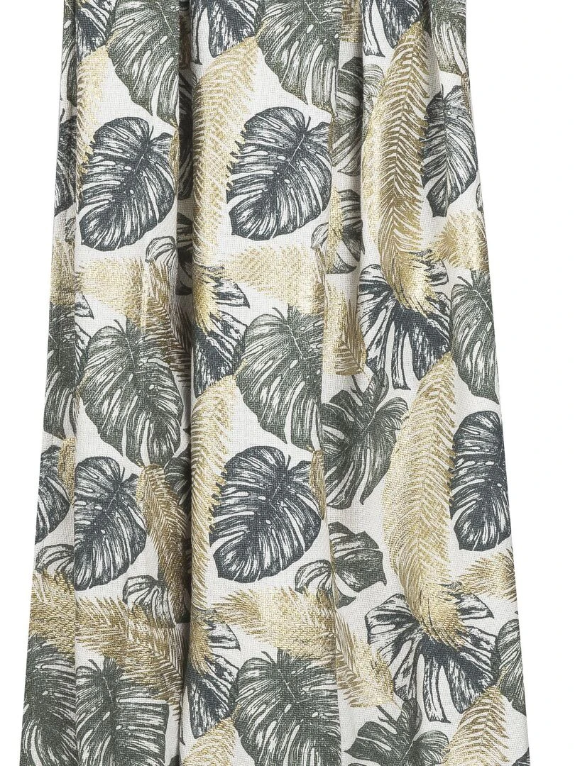 Plaid en coton JUMANJI dessus chambray 'Deko&co' Blanc Vert