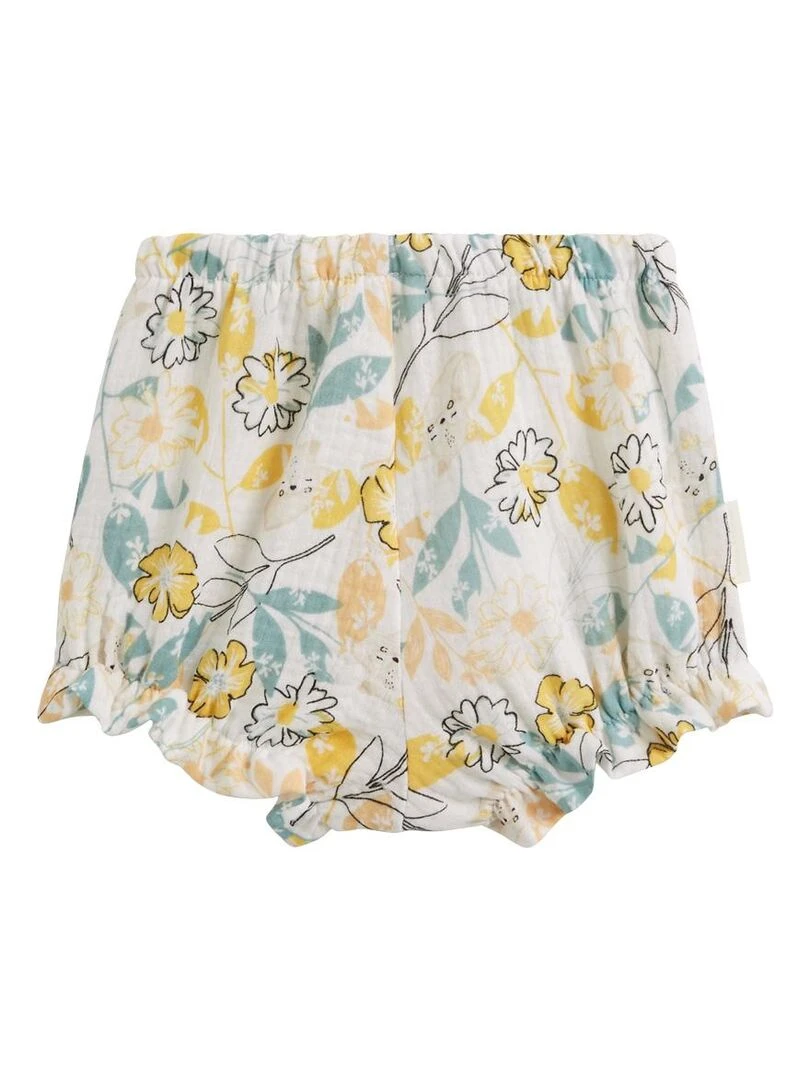 Lot de 2 bloomers bébé en gaze de coton Capucine   Ecru