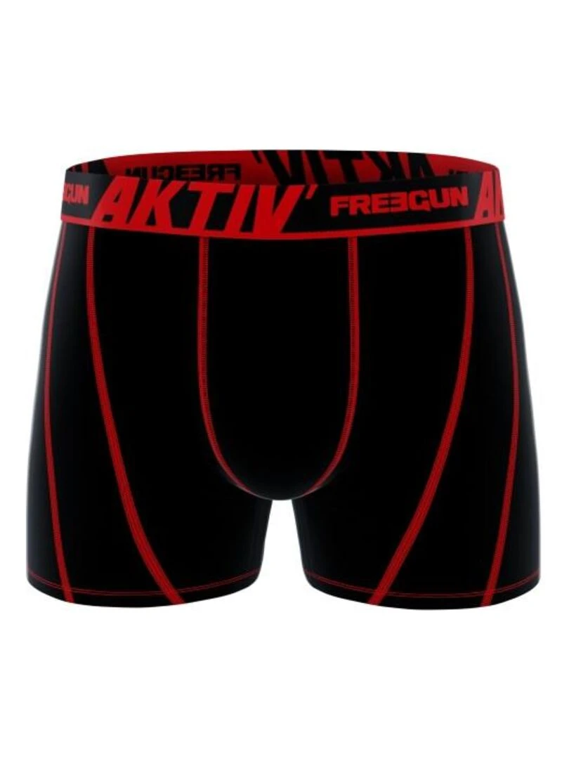 Lot de 4 boxers en coton homme Aktiv Freegun   Noir