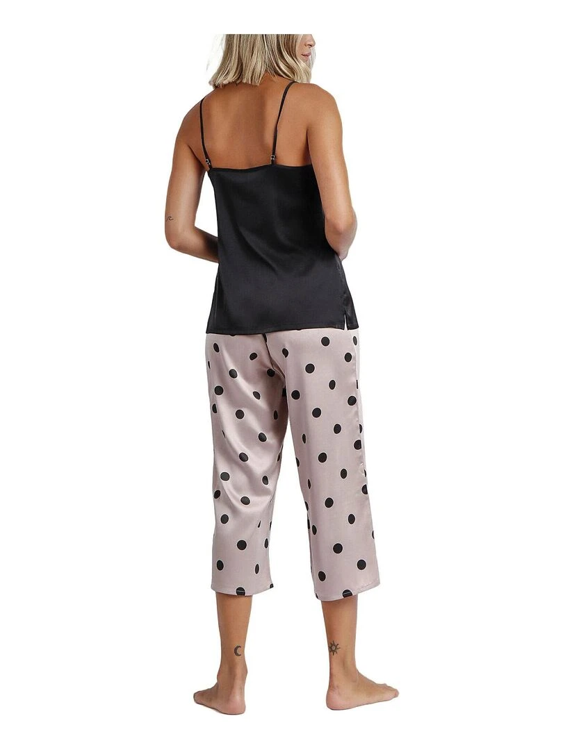 Pyjama pantalon palazzo caraco Elegant Dots Noir