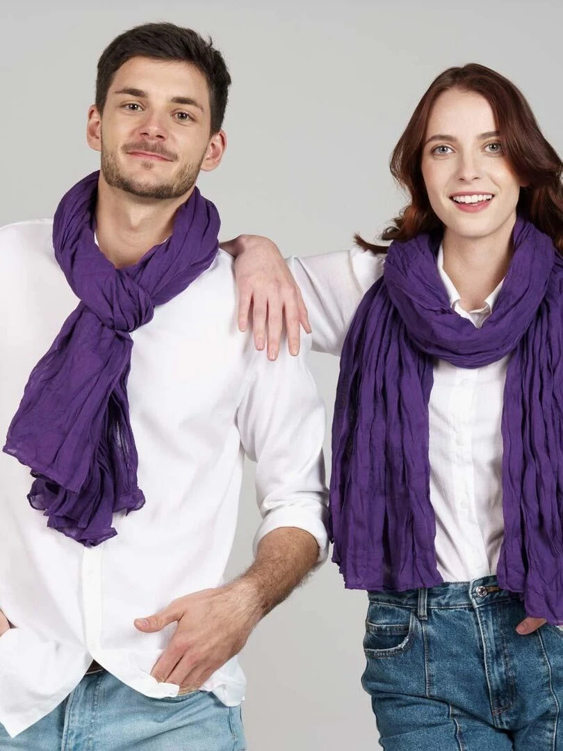 Chèche coton Uni Violet foncé