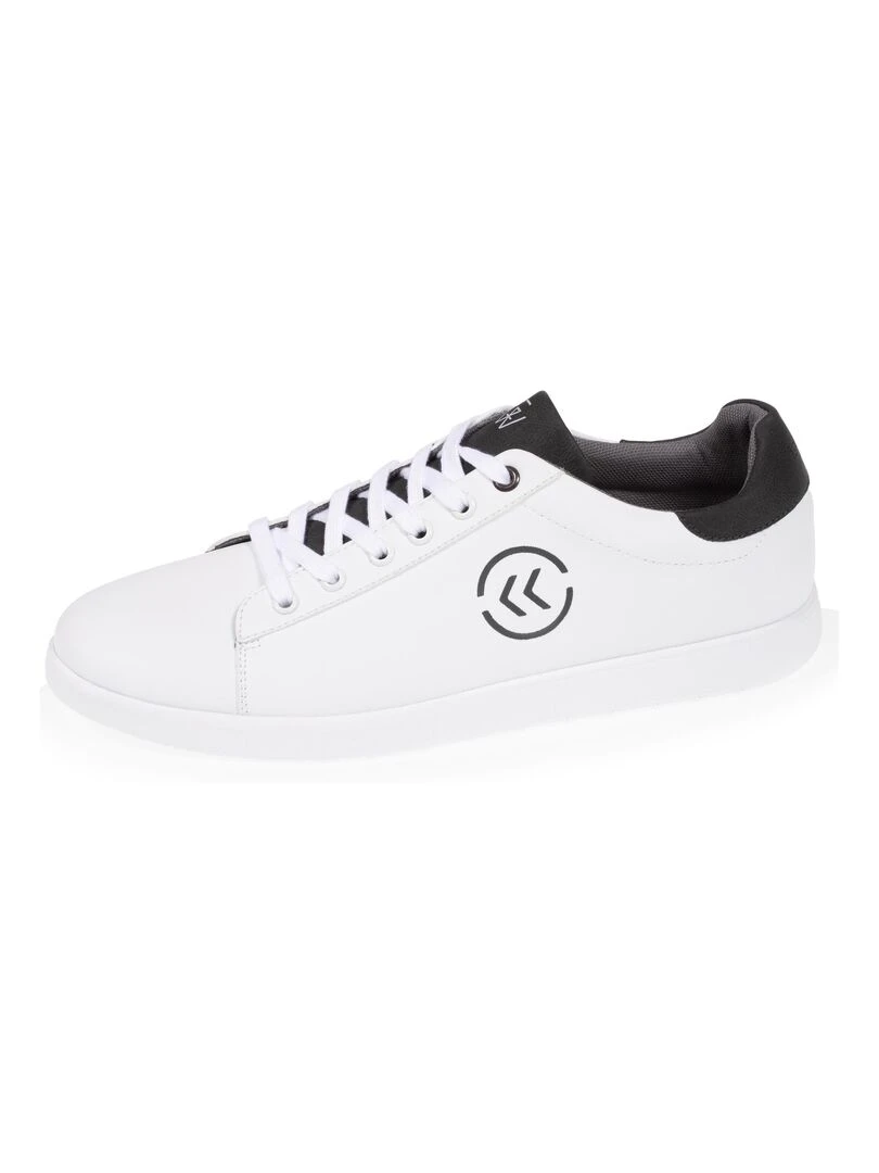 Baskets Confort Homme Effet Grainé Blanc Blanc