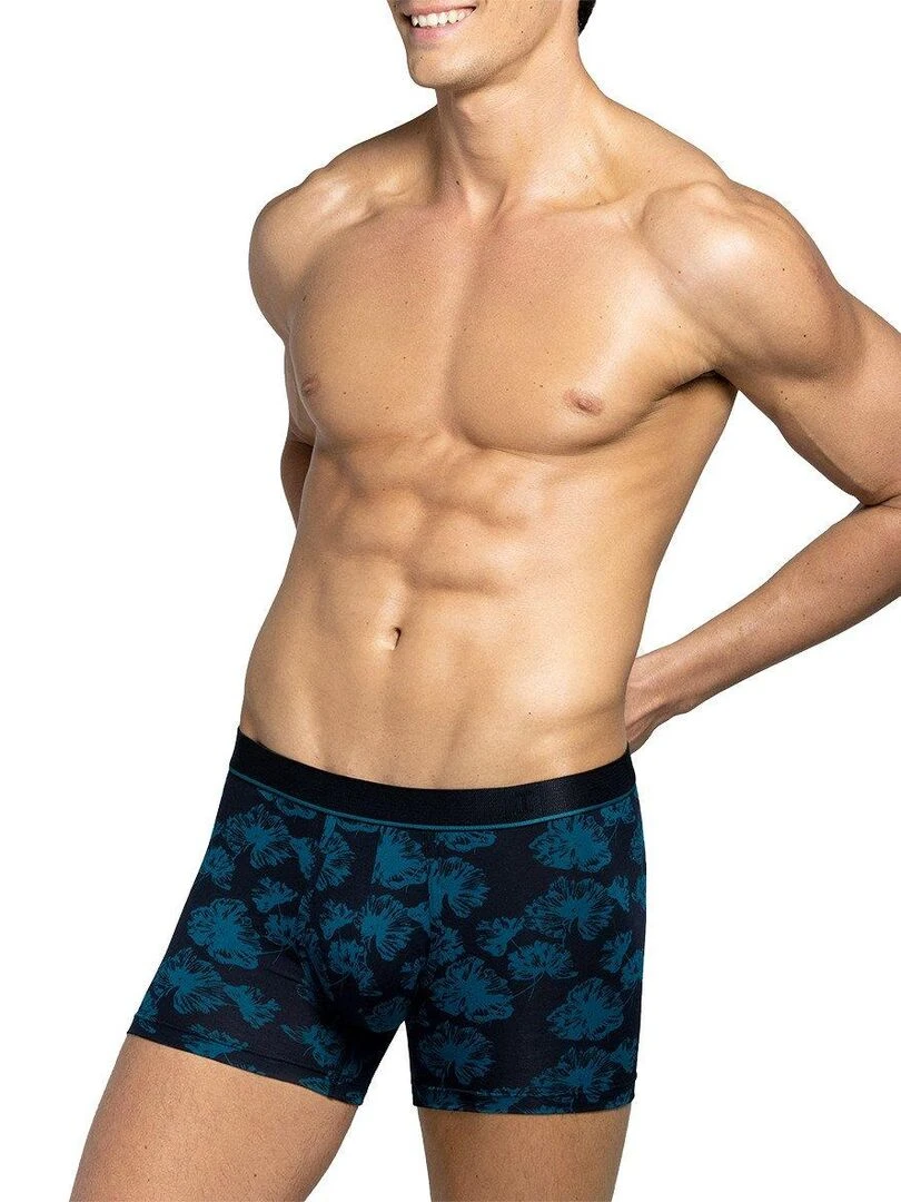 Boxer imprimé floral en lyocell I am Guardian Bleu