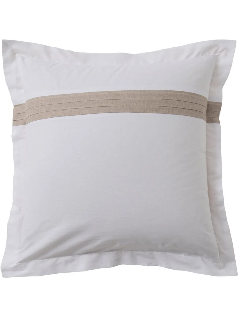 Parure 3 Pièces (260 x 240 cm) Laly  Coton Finition Lin PARURE DE COUETTE   Blanc