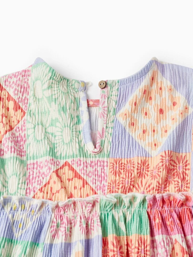 Robe avec Motif Floral pour Bébé Fille manches courtes THE WAVE TRIBE   Blanc