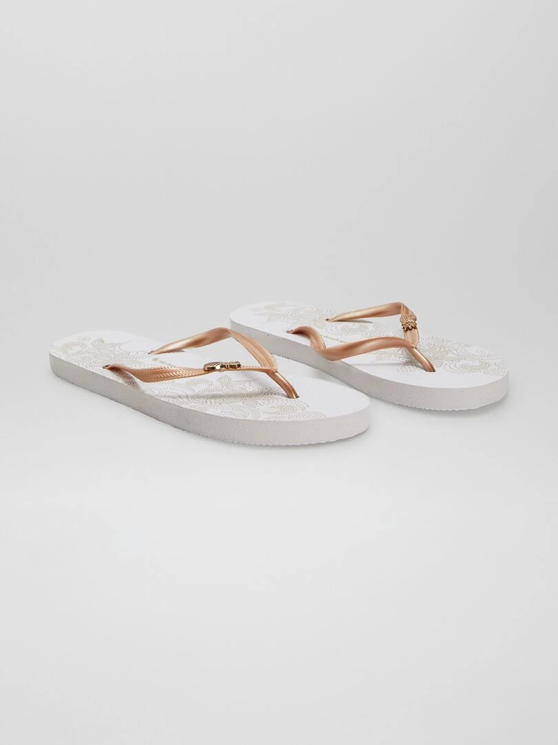 Tongs ananas blanc