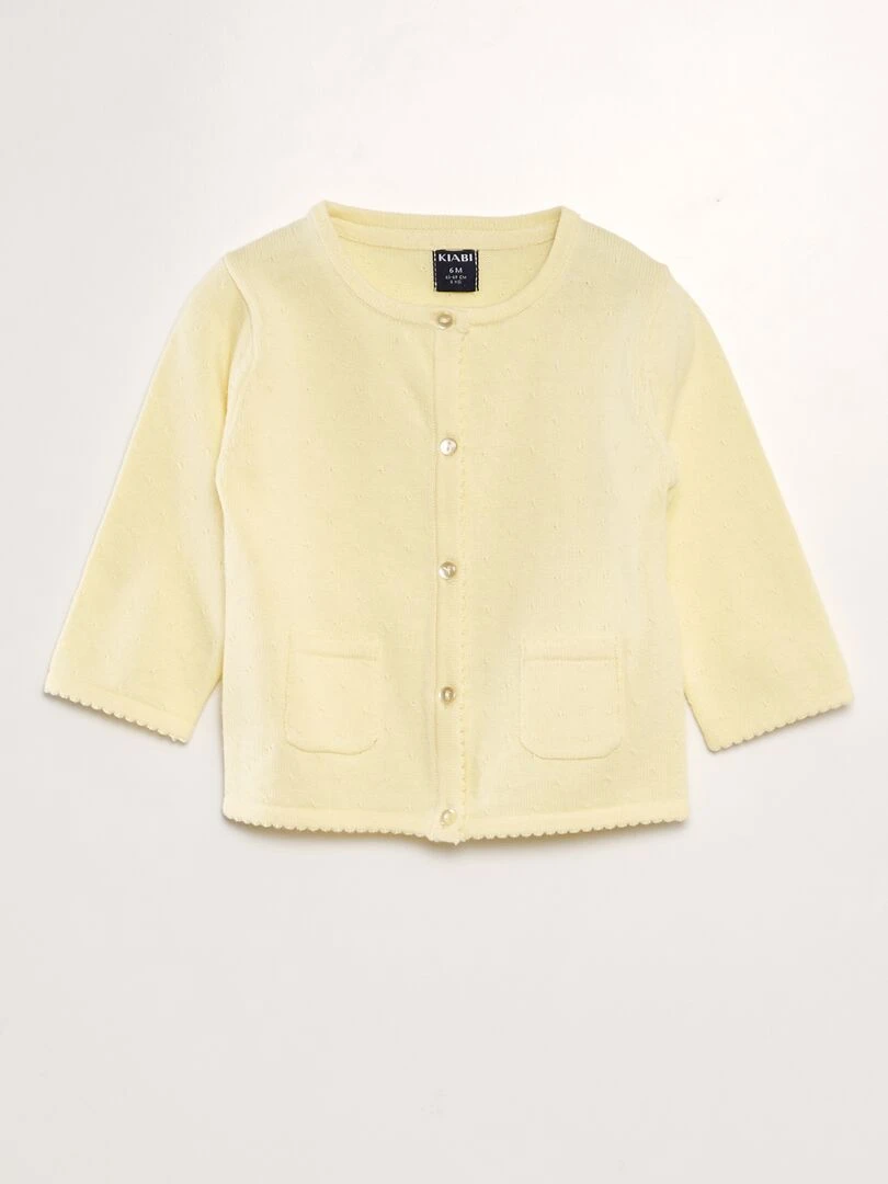 Gilet en maille fantaisie Jaune