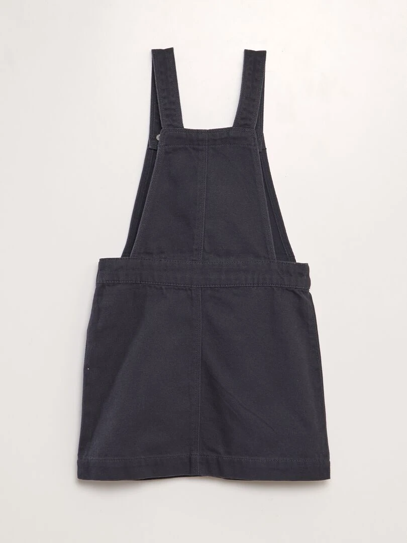 Robe salopette avec patch Noir