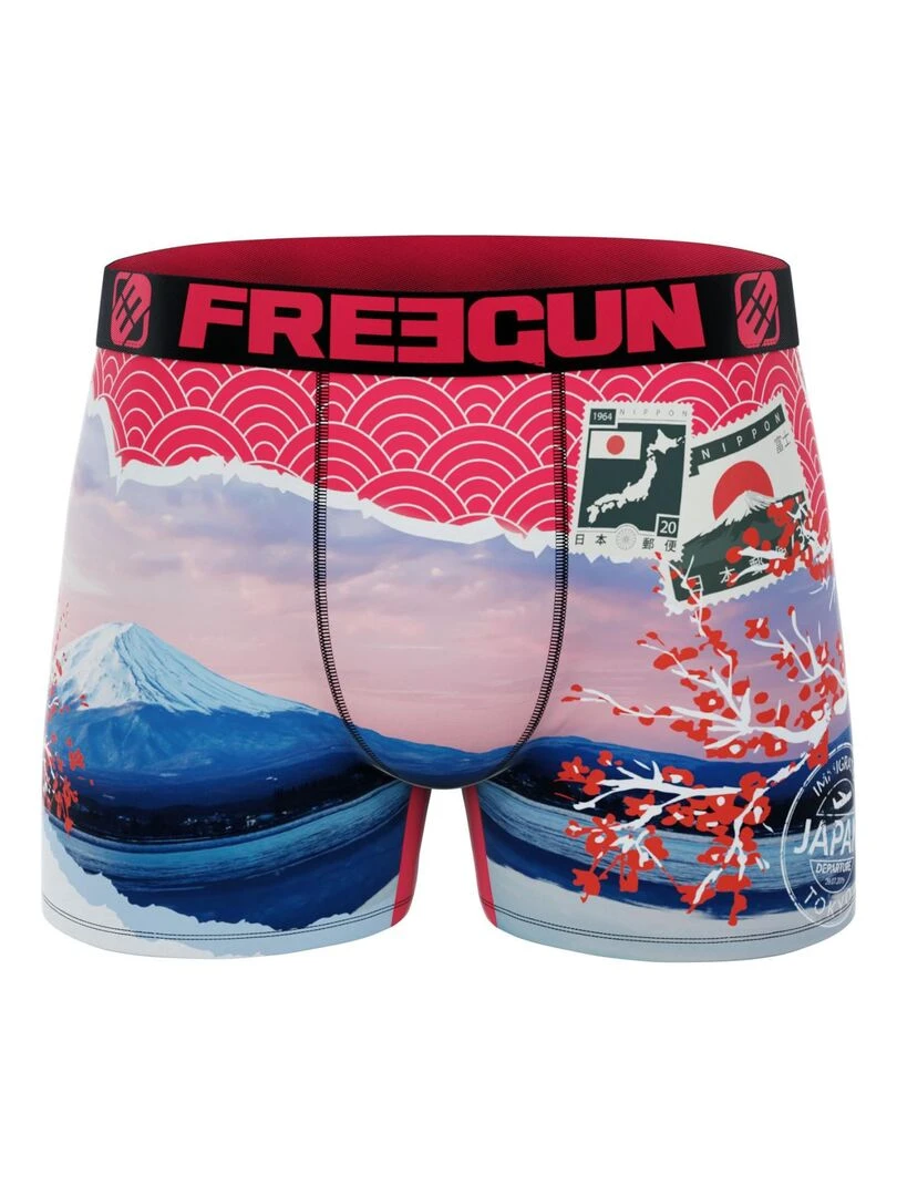 Lot de 4 boxers homme en polyester recyclé Landscape Freegun   Bleu