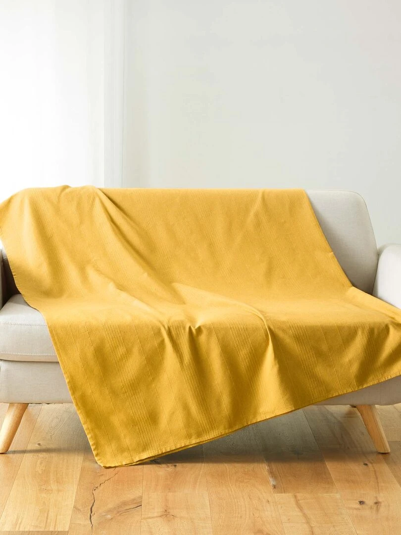 Plaid Jete de lit fauteuil Lucilia Jaune
