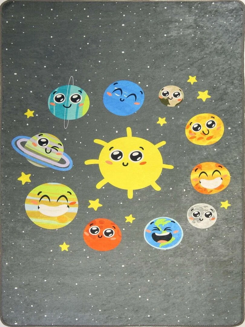 Tapis Enfant ESPACE gris anthracite