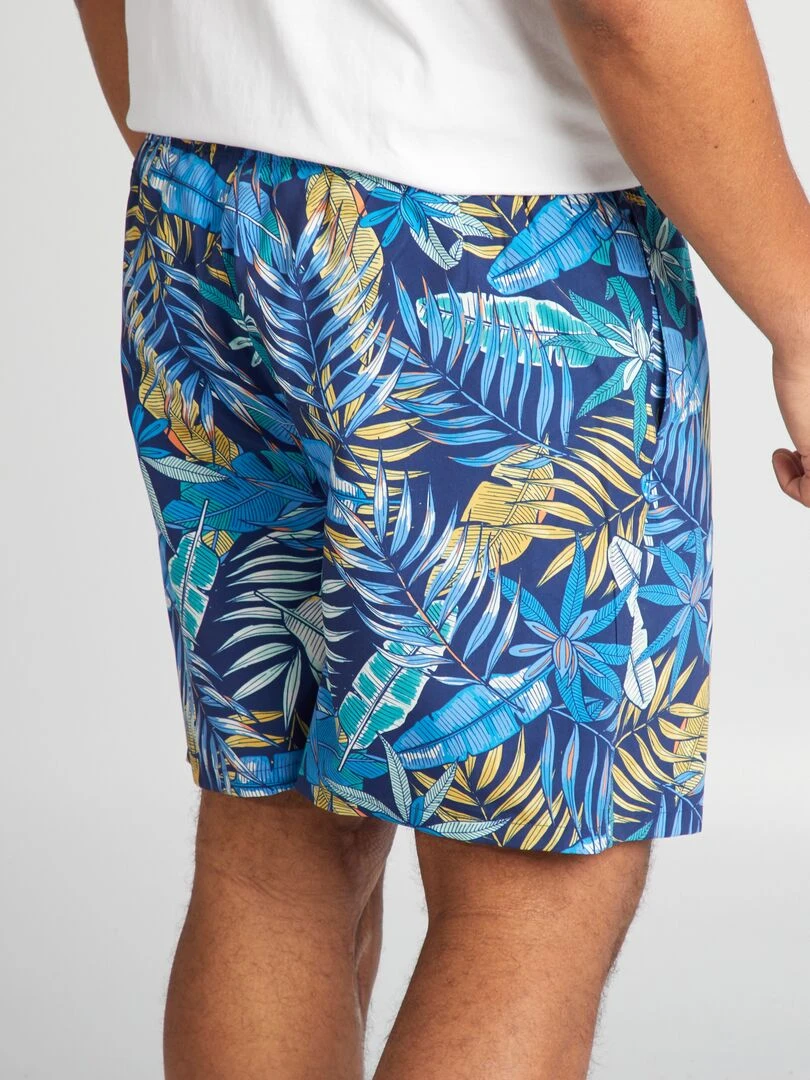 Short de bain à motif Bleu