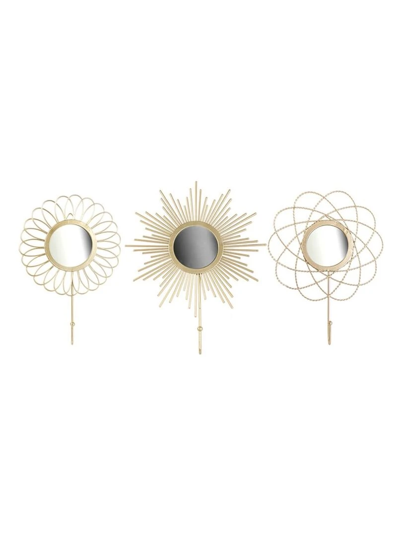 Lot de 3 patères filaires décoratives Doré/or