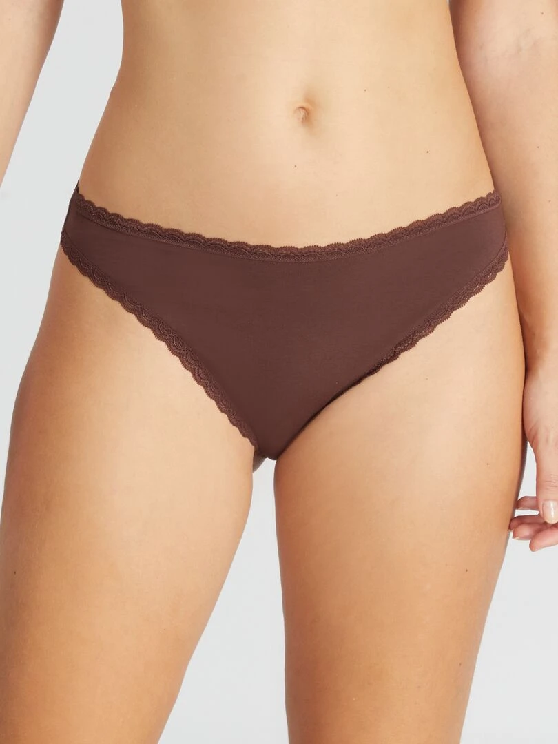 Lot de 3 tangas chocolat