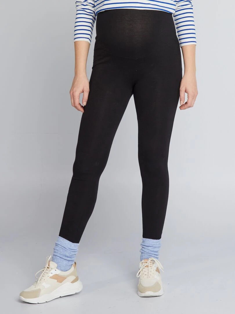 Legging grossesse long en jersey uni noir