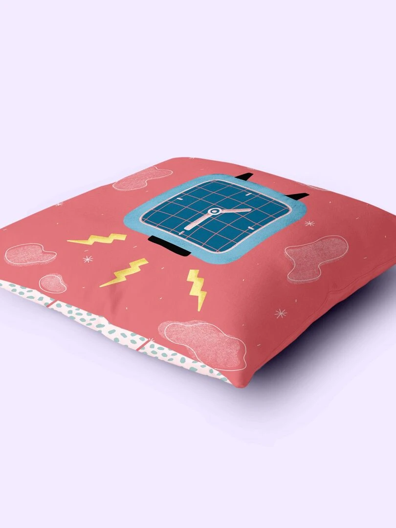 Housse de coussin décoratif Patience "Happyfriday"   Blanc