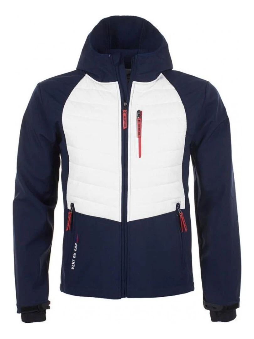 Blouson softshell homme CAPVER VENT DU CAP Noir Bleu marine Blanc